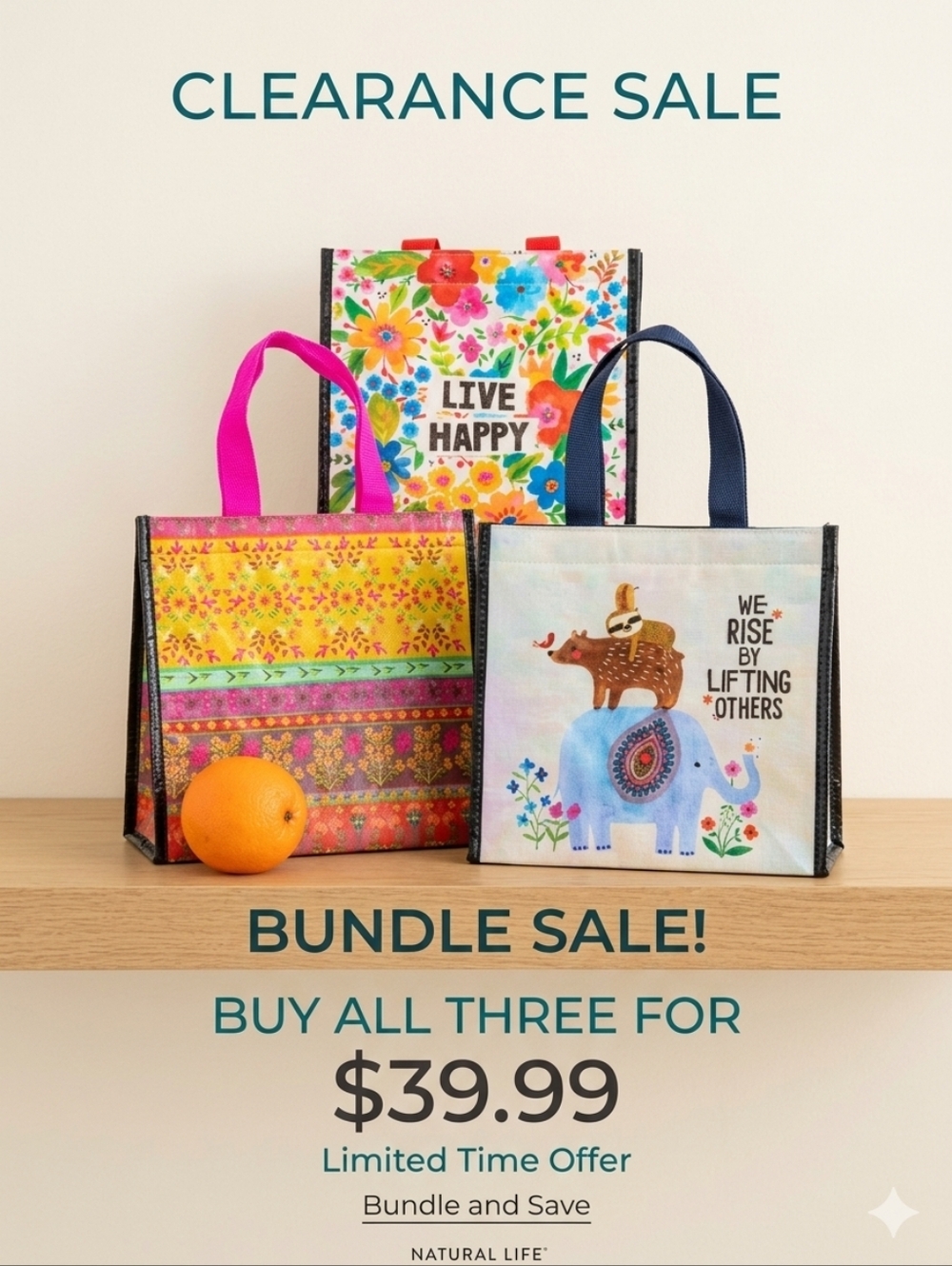 NATURAL LIFE: CHOICE OF LUNCH BAGS - Picture 1 of 11